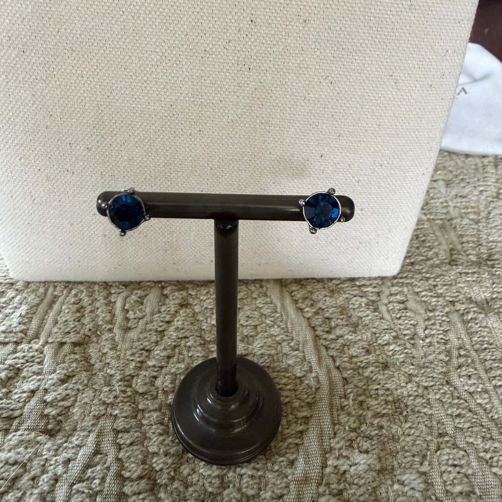 Blue Crystal Stud Earrings